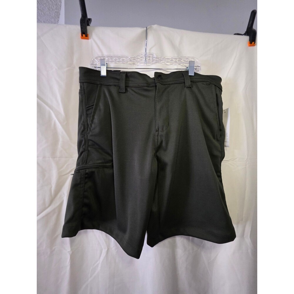 Spicga Mens Chino Flat Front Shorts Size 36 Dark Gray Cotton Blend